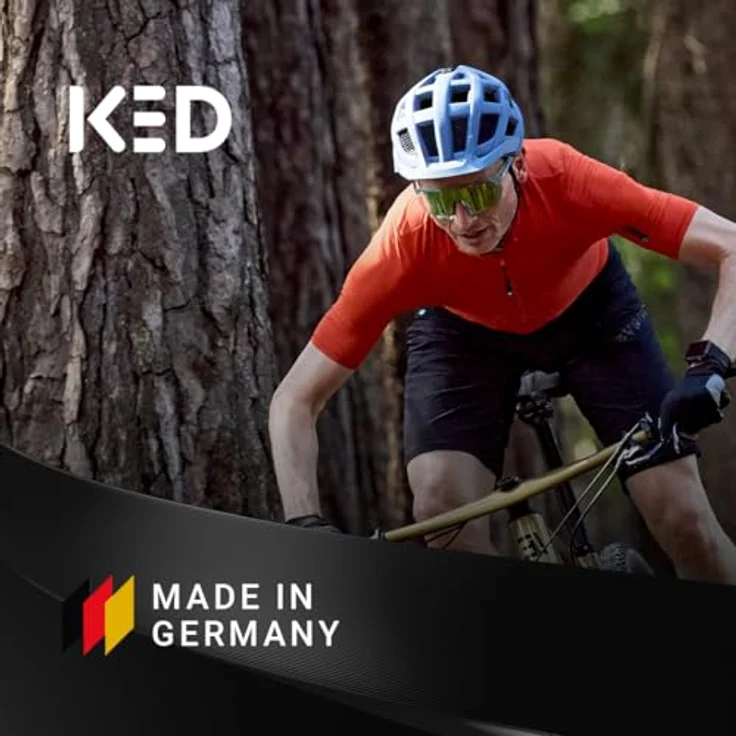 KED Crom Fahrradhelm, Mountainbike- und Trekkinghelm mit LED Rücklicht, FIDLOCK Verschluss und Insektenschutznetz, Pink Black Glossy, Größe 57-62 (L) – Bild 5
