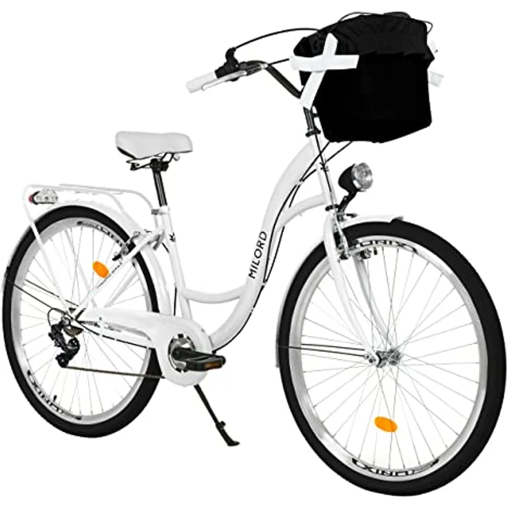 Milordbikes City-Fahrrad, Weiß, 46 cm mit Aluminiumfelgen und leicht rollenden City-Reifen – Bild 1