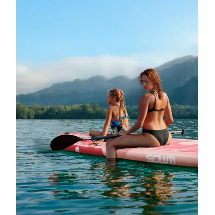 COIL Aufblasbares SUP-Board Set, Stand Up Komplettset mit wasserdichter Handytasche, stabil, leicht, inkl. Paddel und Pumpe, Pfirsich, 320x84x15cm – Bild 5