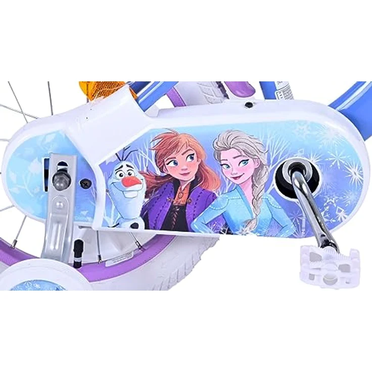 Disney Frozen Kinderfahrrad 2 Mädchen 14/16 Zoll Blau/Lila Rücktrittbremse bis 60 kg 85% zusammengebaut 3,5-6 Jahre – Bild 6