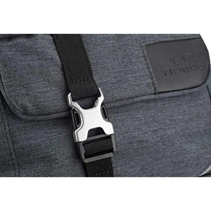 Norco Milford Lenkertasche, Tweed Grey 2021, mit KLICKfix Adapterplatte und großer Öffnung für einfaches Befüllen – Bild 5