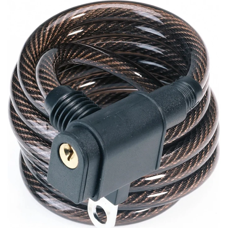 Prophete Spiralkabelschloss 150 cm, Ø 8 mm, Schwarz, Grundsicherung für Fahrräder mit Halterungsoption