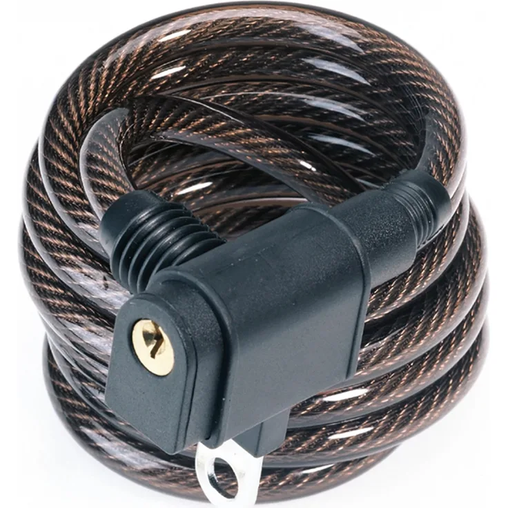 Prophete Spiralkabelschloss 150 cm, Ø 8 mm, Schwarz, Grundsicherung für Fahrräder mit Halterungsoption