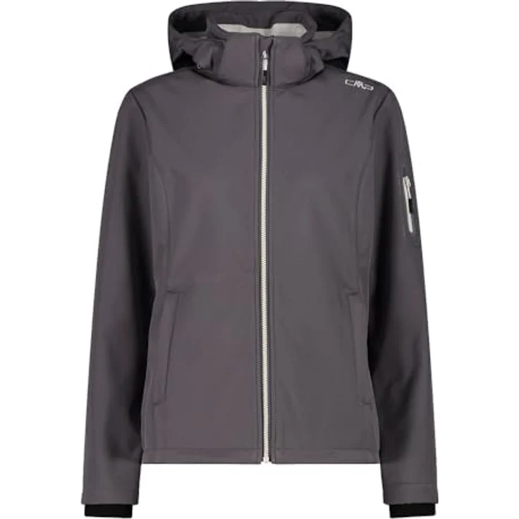 CMP Woman Jacket Zip Hood Terra 40, Damen Softshelljacke mit verstellbarer Kapuze, winddicht und wasserabweisend – Bild 1