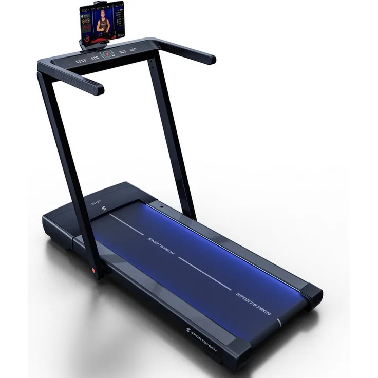 Sportstech Laufband sTread Fold Pro, klappbar mit 7 Farben LEDs und automatischer Steigungsfunktion bis 11%