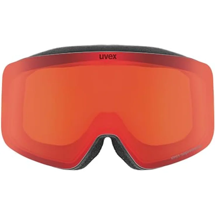 uvex pwdr FM, Skibrille für Kinder, beschlagfrei, mit Visier, black matt/red-clear, one size, 100% UV-Schutz – Bild 3