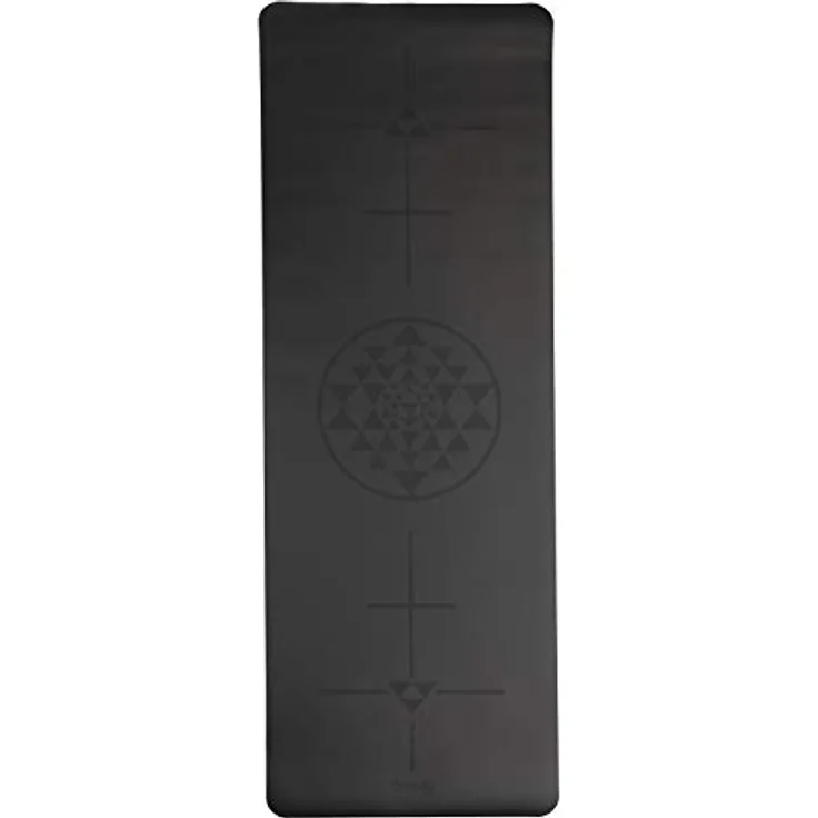 Bodhi Yogamatte Phoenix | Rutschfest & Schadstofffrei | Matte aus Naturkautschuk mit PU-Beschichtung für intensives Yoga | Antirutschmatte für deine Yogapraxis (Alignment-Yantra/schwarz) - Preisvergleich