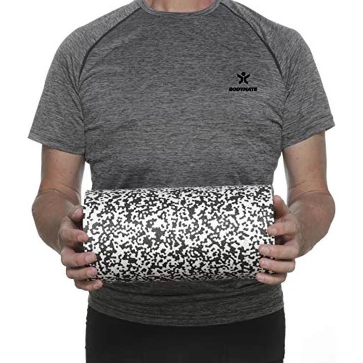 BODYMATE Faszienrolle Standard Mittel-Hart, 30x15cm, mit Gratis E-Book, Black/White – Bild 3