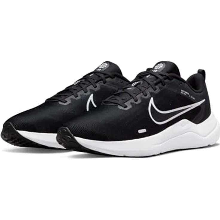 Nike Herren Downshifter 12 Laufschuh, atmungsaktives Mesh-Obermaterial, leichte Außensohle, Schwarz/Weiß-Dk Smoke Grey, 44.5 EU – Bild 7
