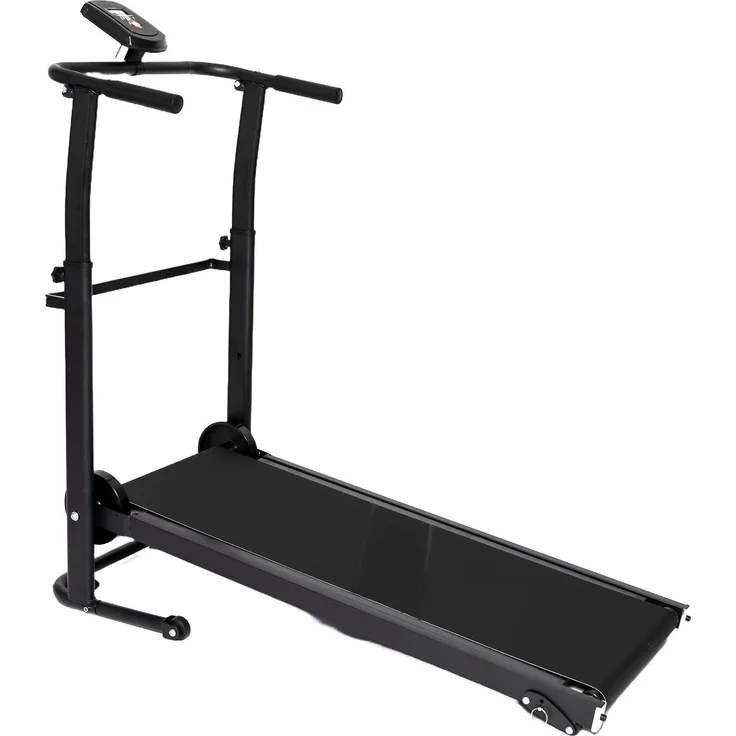 React Faltbares Laufband, schwarz, Heimtrainingsgerät mit Trainingscomputer, 100 kg Gewichtsgrenze
