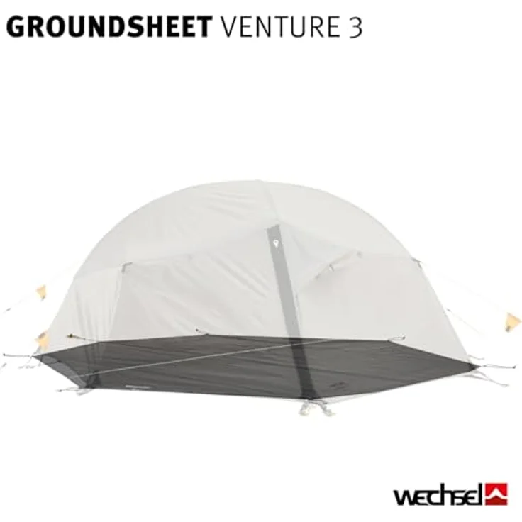 Wechsel Venture 3 Zeltboden schwarz, wasserabweisend, robust, 7.000 mm Wassersäule – Bild 2