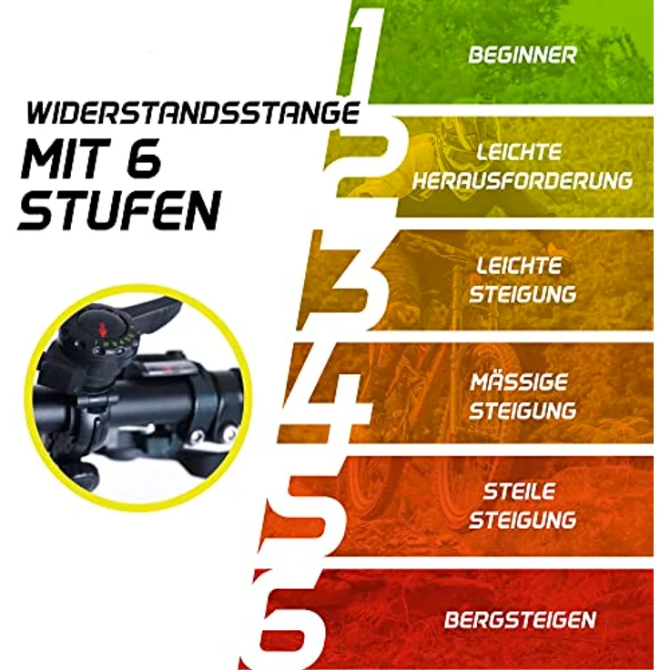 Velo Pro Turbo Trainer für Berg- und Rennrad, Rollentrainer mit variablem 6-stufigem Widerstand, Weiß, One Size – Bild 5