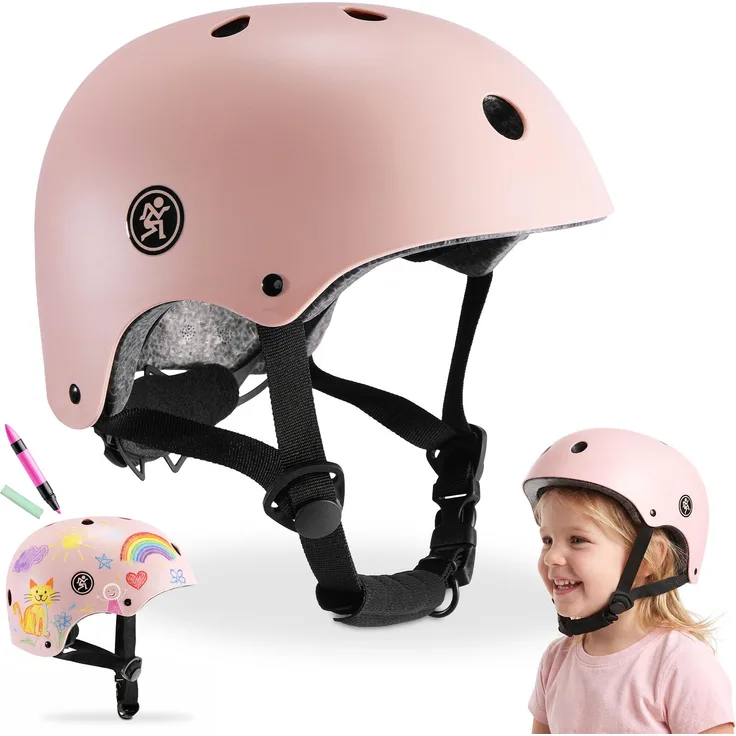 HyperMotion HYP77 Kinderhelm, verstellbarer Fahrradhelm für Kopfumfang 46-56 cm, Schutzhelm für Fahrrad, Roller & Skateboard, Größe S, EN 1078 zertifiziert