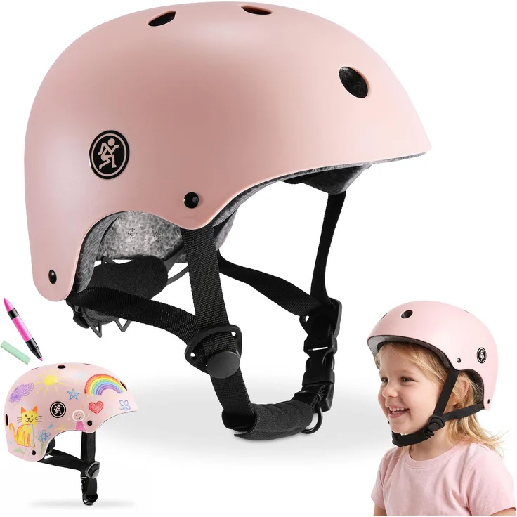 HyperMotion HYP77 Kinderhelm, verstellbarer Fahrradhelm für Kopfumfang 46-56 cm, Schutzhelm für Fahrrad, Roller & Skateboard, Größe S, EN 1078 zertifiziert
