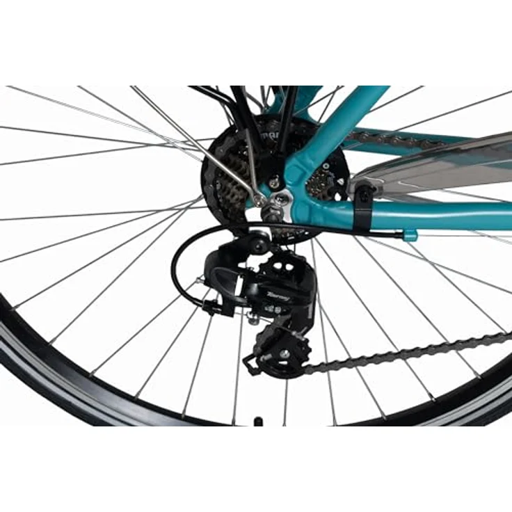 DACAPO Trekkingrad Metropolis Damen 28'' Flachlenker, 21 Gänge, RH 48 cm, türkis – Bild 4