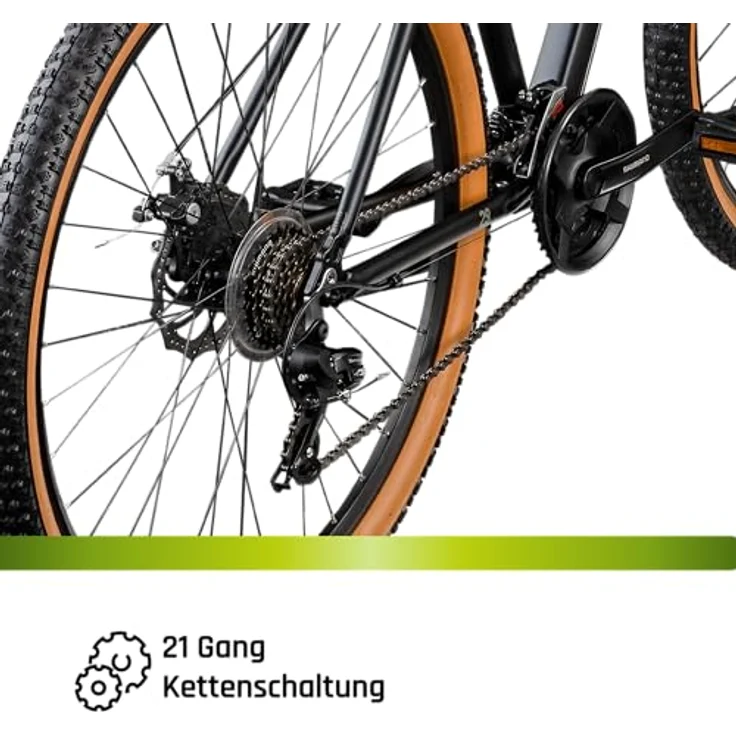 Galano Toxic Mountainbike 29 Zoll, Hardtail MTB mit 21 Gang Kettenschaltung, schwarz/beige, 48 cm Rahmenhöhe – Bild 5