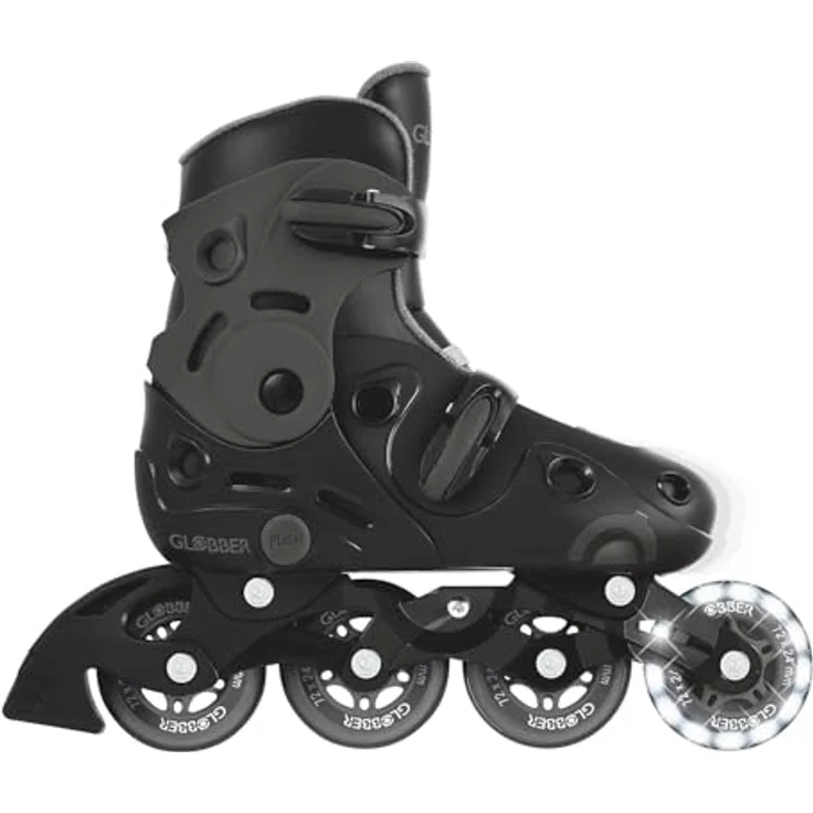 GLOBBER GO SKATES Inlineskates für Kinder, verstellbar Gr. 34-37, grau, mit Leuchtrollen und ABEC 9 Kugellagern – Bild 4