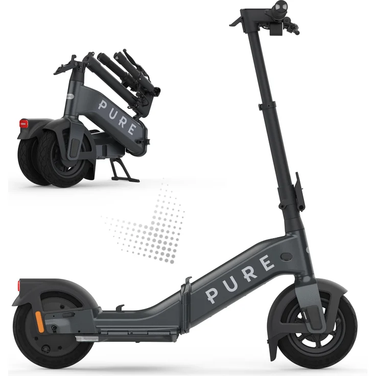 Pureelectric E-Scooter PURE Flex Mercury Grey, mit Straßenzulassung, ultrakompaktes Design, 20 km/h, gefedert, 40 km Reichweite