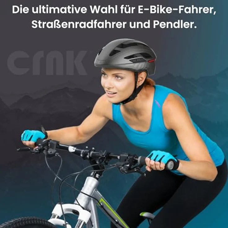 CRNK Angler Alpha, Fahrradhelm in Metallic Blue, Größe M, mit Bluetooth, LED-Blinker und Memory-Schaumstoff – Bild 7