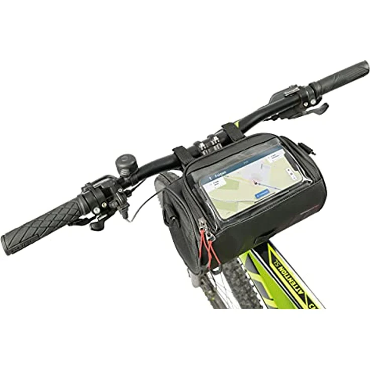 Troika Velotasche, Lenkertasche mit 4 l Volumen, IPX4 Spritzwasserschutz, Touchscreen-Sichtfenster, Schwarz – Bild 5
