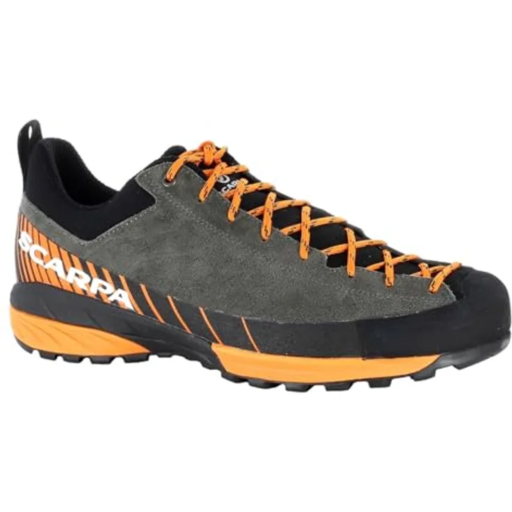 Scarpa MESCALITO, Approachschuh aus wasserabweisendem Veloursleder mit Vibram Litebase und Megagrip Sohle, Titan, 400 g