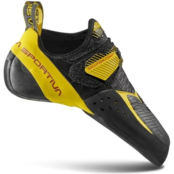 La Sportiva Solution Comp, Herren Kletterschuhe mit Fast Lacing System, Schwarz – Bild 1