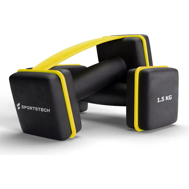 Sportstech AH100 Hantel Set | 7 Gewichtsklassen und Farben | Anti-Roll