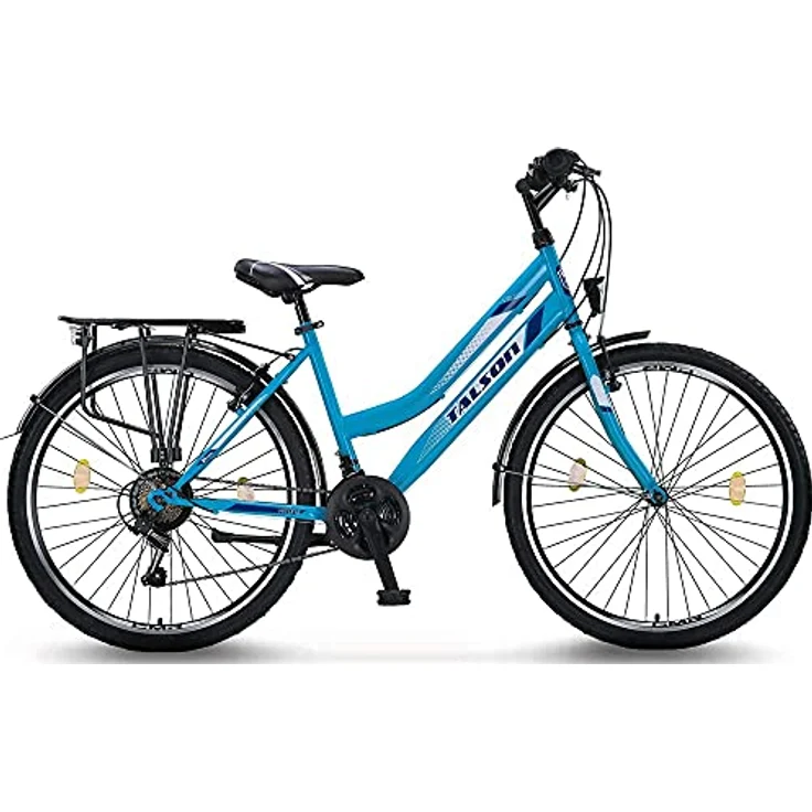 Talson 26 Zoll Fahrrad 21-Gang Shimano Schaltung mit Beleuchtung nach STVO Türkis Doppelrahmen - Preisvergleich – Bild 5