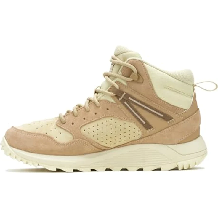 Merrell Wildwood WP J038298, Wanderschuhe für Damen aus Wildleder und Stoff, beige – Bild 3