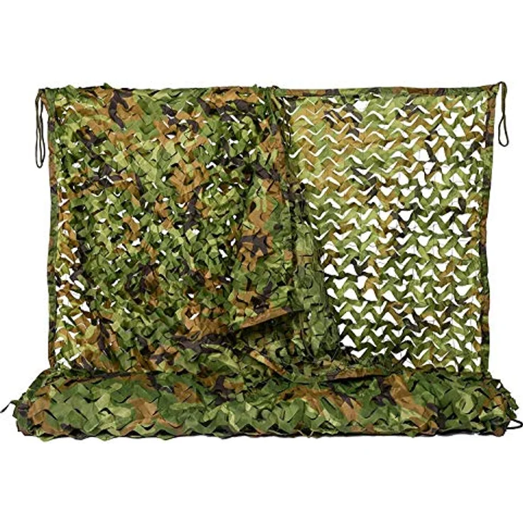 NINAT Tarnnetz Camouflage Netz 3Mx4M, Woodland Camo, 150D-Polyester, leicht und vielseitig einsetzbar, oliv-grün – Bild 1