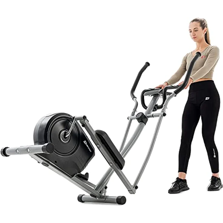 Hop-Sport HS-2050C Ellipsen Crosstrainer für Zuhause mit LCD-Display und Pulsmessung – sehr leiser Ellipsentrainer mit Magnet-Bremssystem und ergonomischen Handgriffen Silber – Bild 4