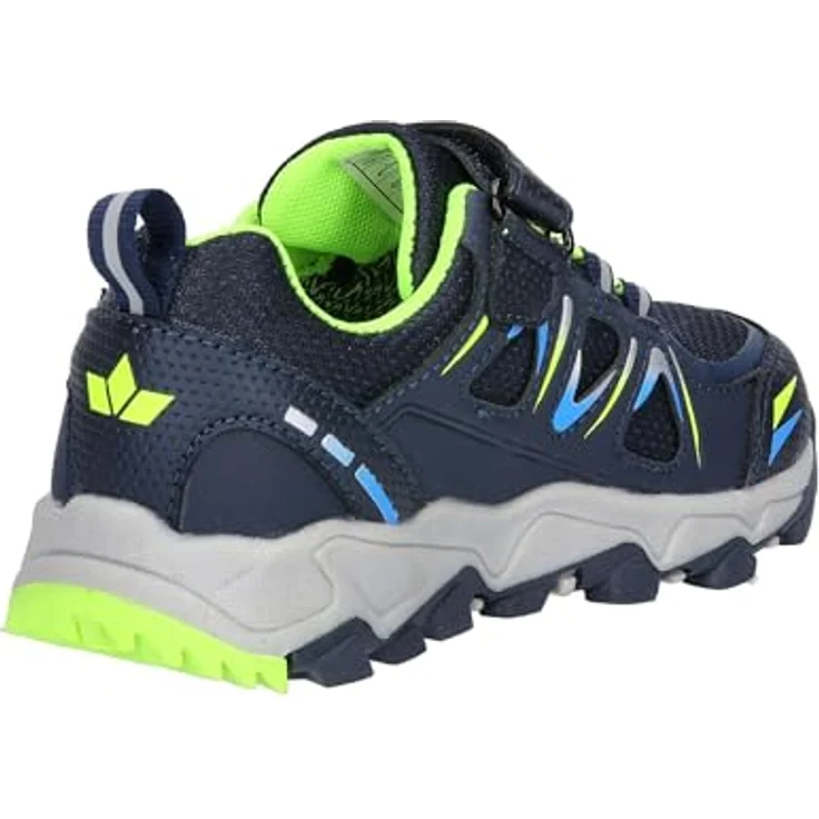 Lico Allen VS Trekkingschuh mit TEX-Membran, marine/blau/lemon, elastische Schnürsenkel und Klettverschluss, auswechselbare Textileinlegesohle bis Größe 35 – Bild 3