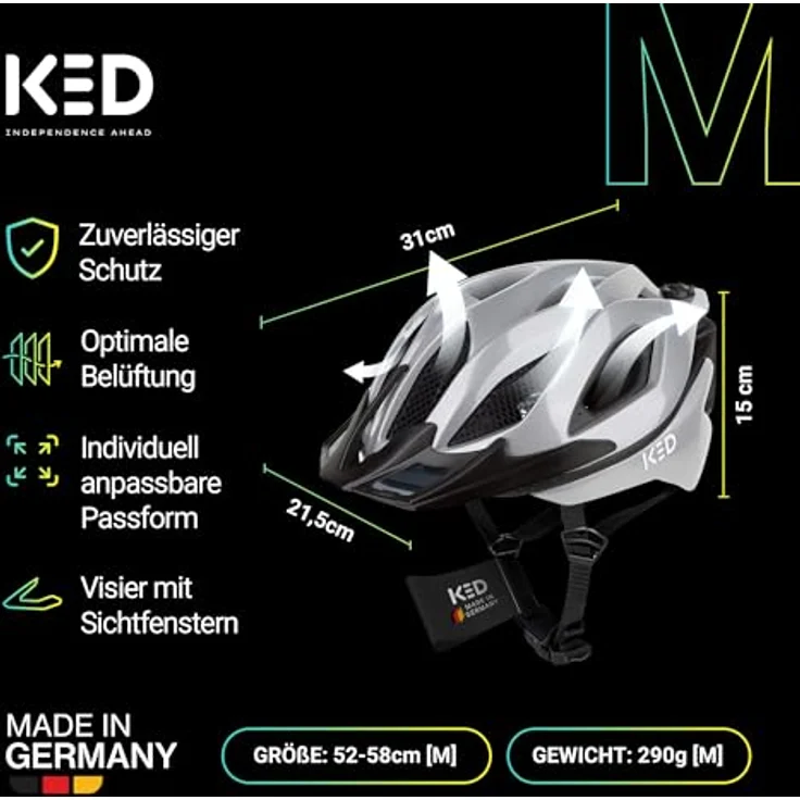 KED Spiri II Trend Fahrradhelm, grau, Größe M (52-58 cm), mit K-Fit Anpassungssystem und LED Rücklicht – Bild 8
