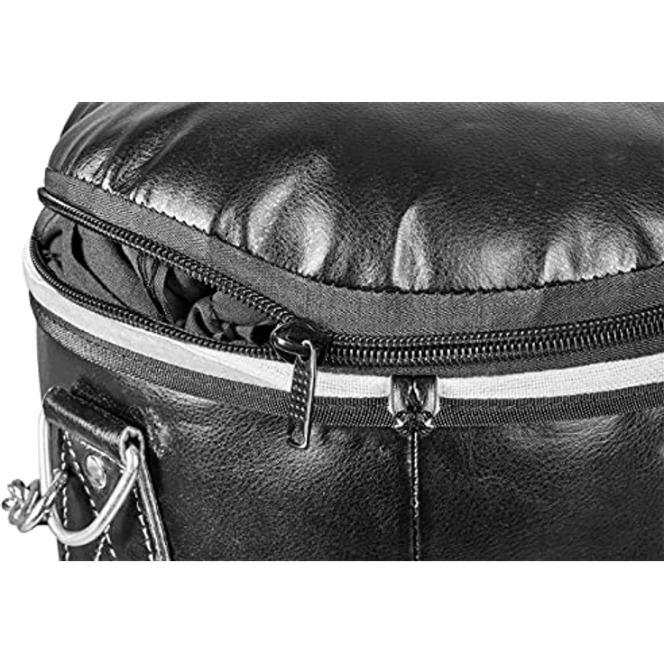 Bad Company Boxsack, Leder Punching Bag inkl. Heavy Duty Vierpunkt-Stahlkette, ungefüllt, 80 x 35 cm, Schwarz – Bild 4