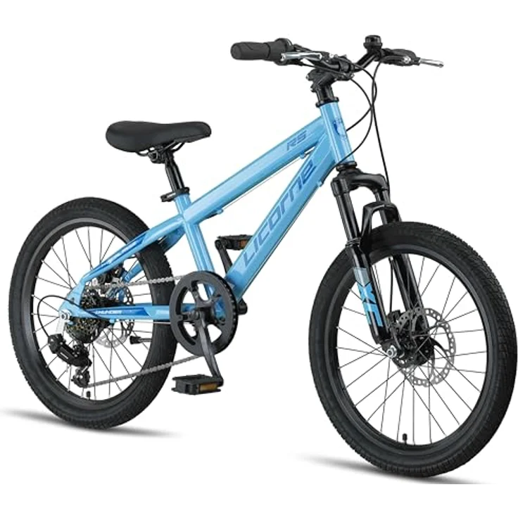 Licorne Bike Thunder Premium Mountainbike, 20 Zoll Aquamarine, Discbremse, optimierte Kettenschaltung, robustes Design, 85 % vormontiert – Bild 1