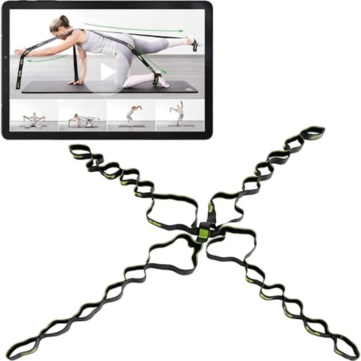SISSEL OCTOCORE, 3D-Band für Ganzkörpertraining, flexibel für Pilates & Yoga, robustes Material, inkl. Übungsvideo, Farbe: Anthrazit/Gelb – Bild 1