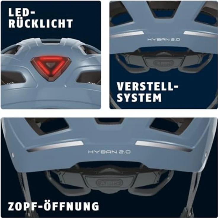 Abus Helm Hyban 2. 0 - Glacier Blue 52 - 58 cm – Bild 6