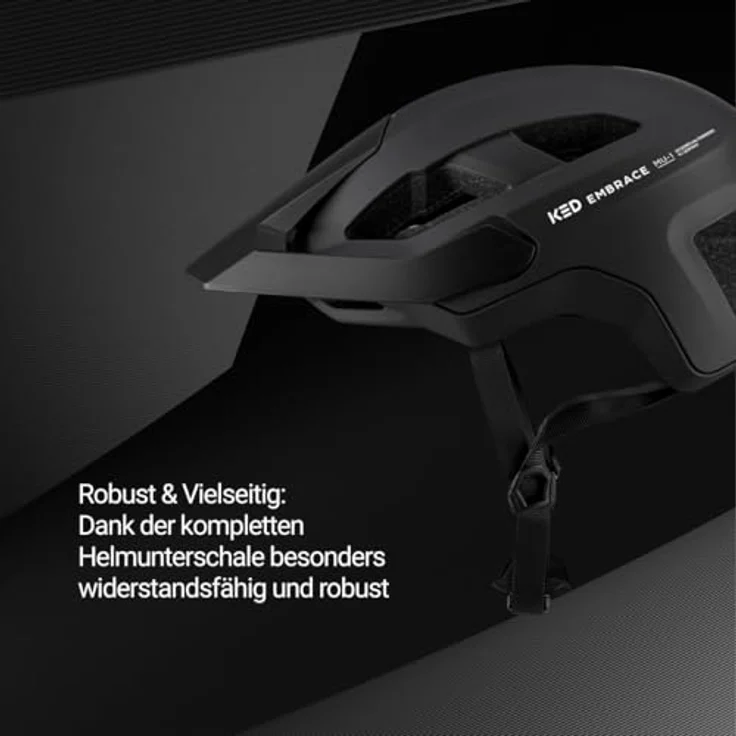 KED Embrace MU-1 Allround Helm für City Trail, mit verstellbarem Visier und Insektenschutznetz, Farbe: Black Matt, Größe: 58-62 (L) – Bild 4