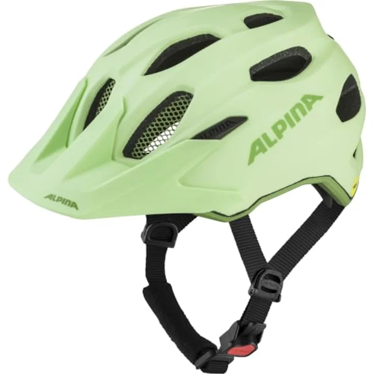 Alpina APAX JR. MIPS, Kinder Fahrradhelm, optimaler Schutz im Gelände, Green Apple matt, 51-56 – Bild 1
