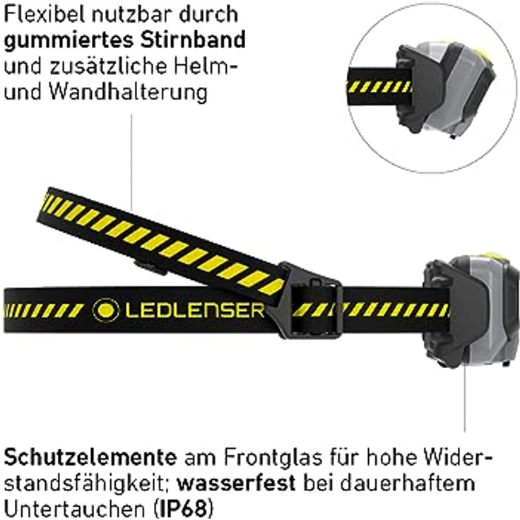 Ledlenser HF6R Work Stirnlampe Led wiederaufladbar | LED Kopflampe 800 Lumen wasserdicht mit Rotlicht | Outdoor Stirnleuchte IP68 | Aluminium Frontgehäuse | German Design & Engineering – Bild 4