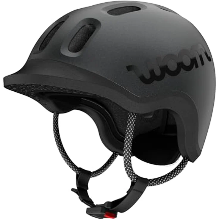 woom Ready Kinderhelm, verstellbarer und pinch-freier Helm mit reflektierenden Details für Fahrradfahren, Rollschuhlaufen und Scooten, Charcoal Metallic, Größe S (46,2 - 49,8 cm) – Bild 1