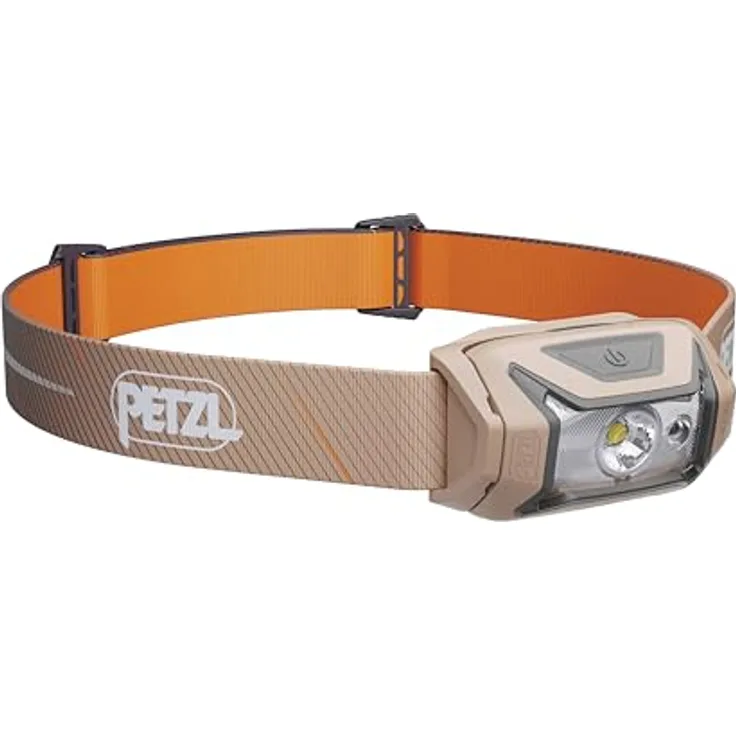 PETZL Tikka CORE, Stirnlampe mit 450 Lumen, aufladbar, braun