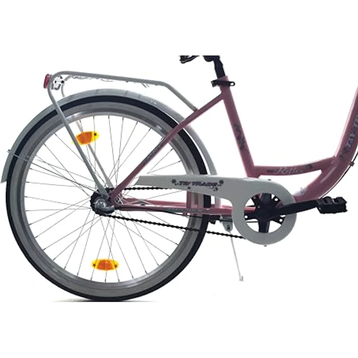 T&Y Trade 24 Zoll Kinder Mädchen City Fahrrad Nexus Nabenschaltung STVO Beleuchtung Reflex PINK mit Weiß 3 Gang – Bild 3