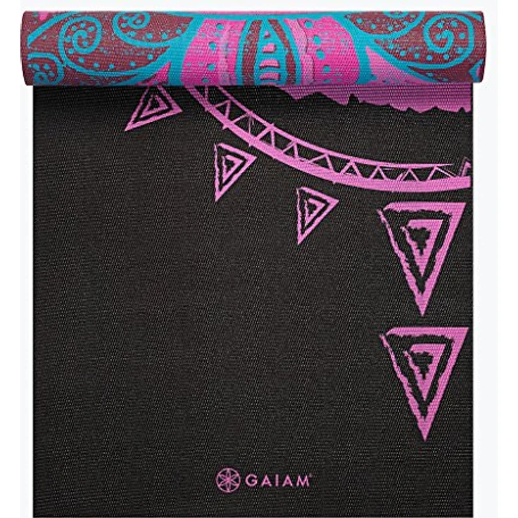 Gaiam Yogamatte, 6 mm, reversibel mit rutschfester Struktur, Design – Bild 4