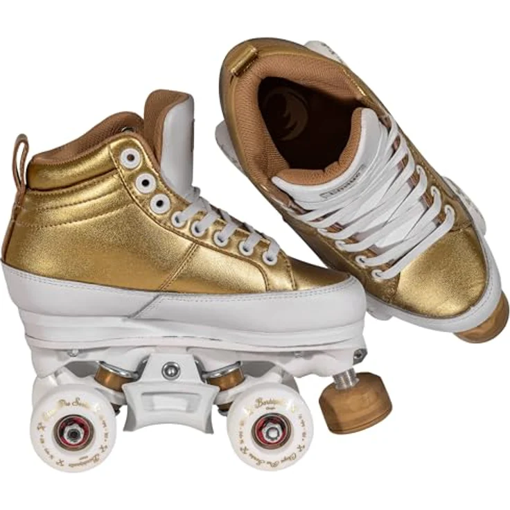 Chaya Kismet Barbiepatin, Damen Rollschuhe, Mid-Cut, Weiss und Gold, für Anfänger und Fortgeschrittene – Bild 6