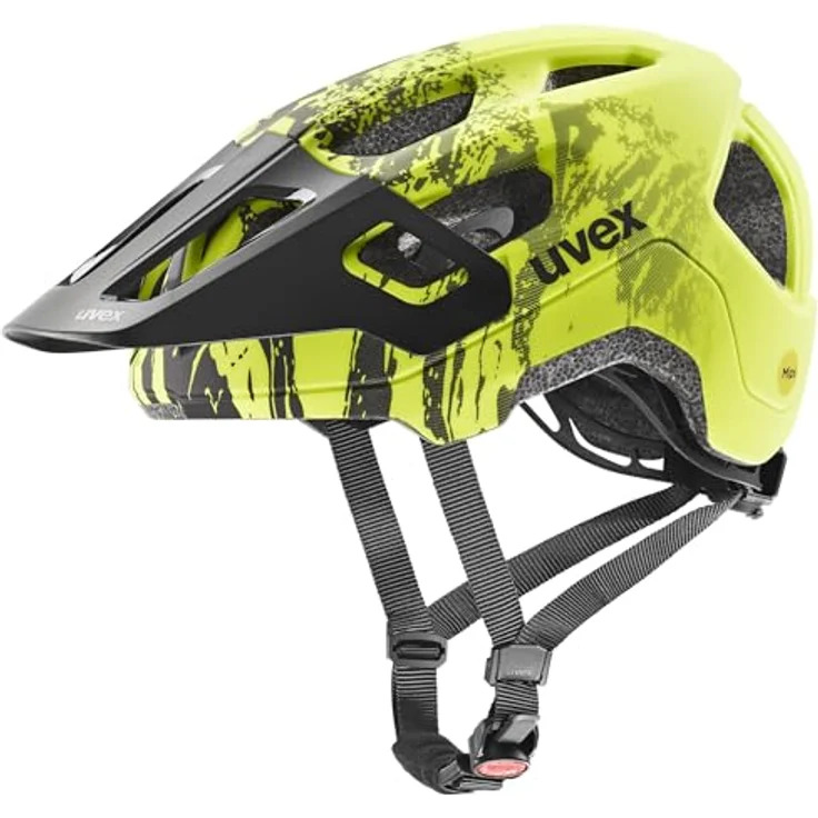 Uvex Sports react jr. Mips, Velohelm für Kinder, 52-56 cm, lime-black matt, mit Fliegengitter und Sonnenblende – Bild 1