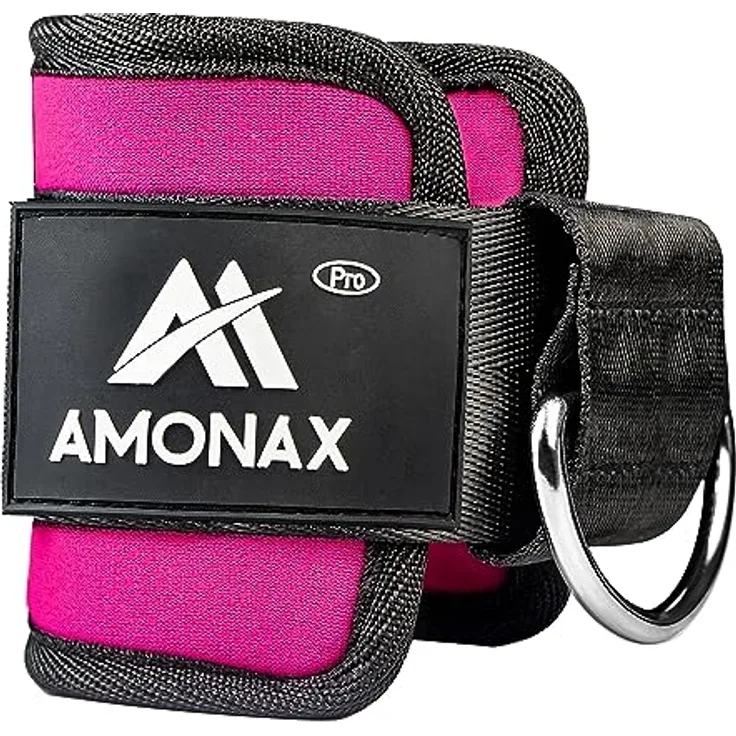 Amonax fußschlaufe kabelzug, fußmanschetten kabelzug für Fitness fußgewicht und fußmanschetten Gewicht Training am kabelzug, fussschlaufen Fitness, kabelzug fußschlaufe (1 Stück - Rosa)