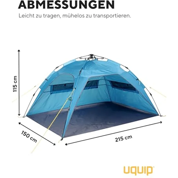 Uquip Buzzy Beach Shell, Strandzelt + Strandmuschel für 3 Personen, 2 kg – Bild 5