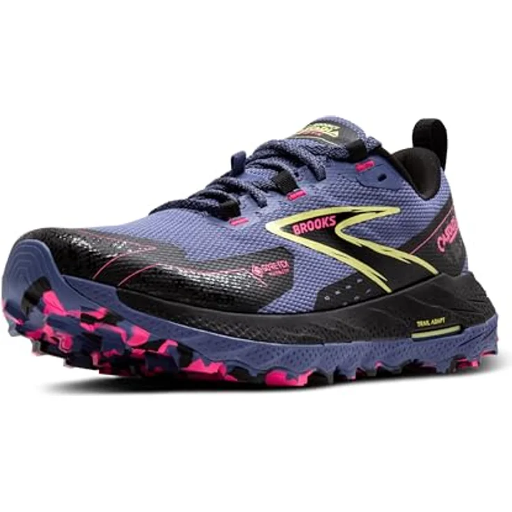 Brooks CASCADIA 18 GTX Lady, wasserfester Trailrunning-Schuh mit softe Dämpfung und Traktion, Grey Blue/Black/Pink, Größe US 8.5 - EU 40 - CM 25.5 - UK 6.5 – Bild 1