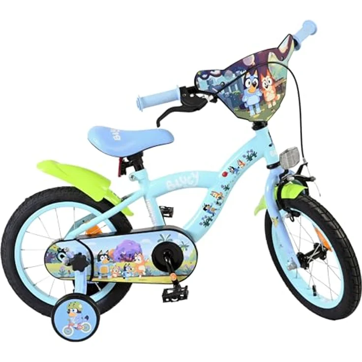 Volare Bluey Kinderfahrrad 12 Zoll, 1 Gang, ohne Schaltung, mit Rücktrittbremse und höhenverstellbarem Lenker, hellblau – Bild 1